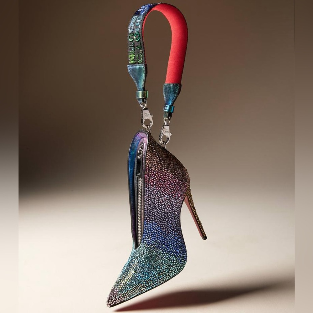 Limited Edition Christian Louboutin A B Charm Rainbow Multi Crystal Strass Bag - Picture 7 of 12